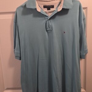 Tommy Hilfiger Men's Light Blue Polo Shirt
